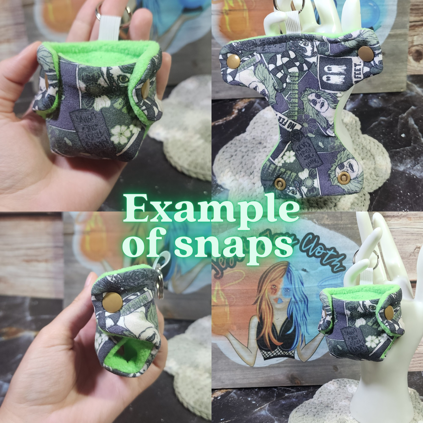 Halloween Booba, Boba tea | Large Cloth Diaper Keychain