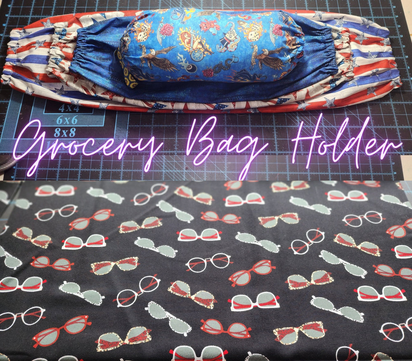 Fashion Sunglasses, SMALL Grocery Bag Holder | Pre-cut just needs sewn together