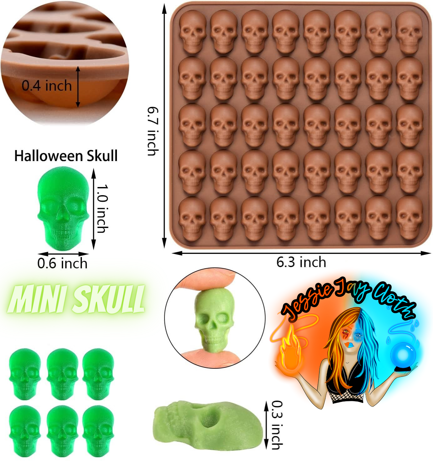 JELLY Soap | Mini Skull Shape | Multi or Single Use Soaps | Cloth Wipe Bits | Bath time