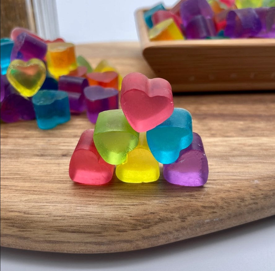 JELLY SOAP | Mini Heart Shape | Single Use Soaps |