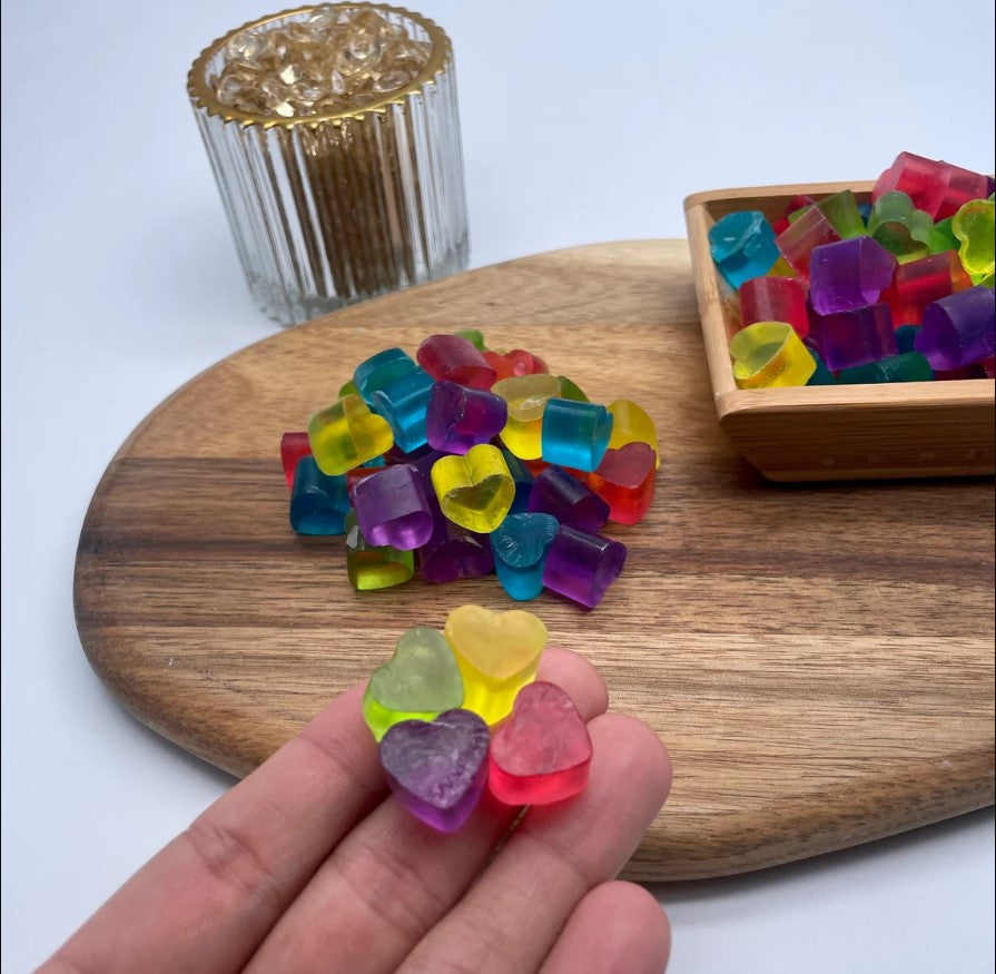 JELLY SOAP | Mini Heart Shape | Single Use Soaps |