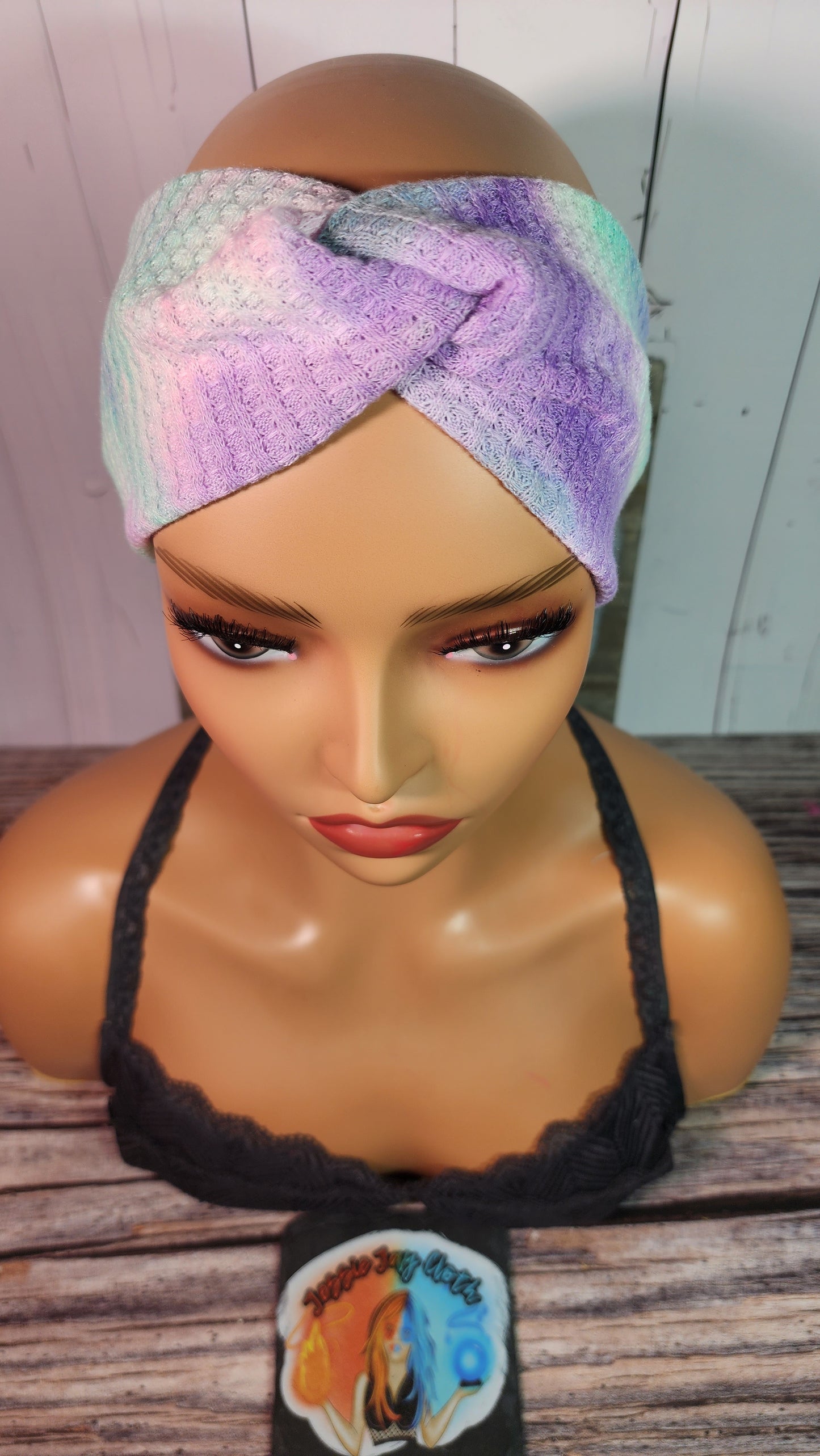 Purple Rain Tie Dye Waffle Knit | Twist Knot Head Band | Custom Turban Head Band | 4 Sizes