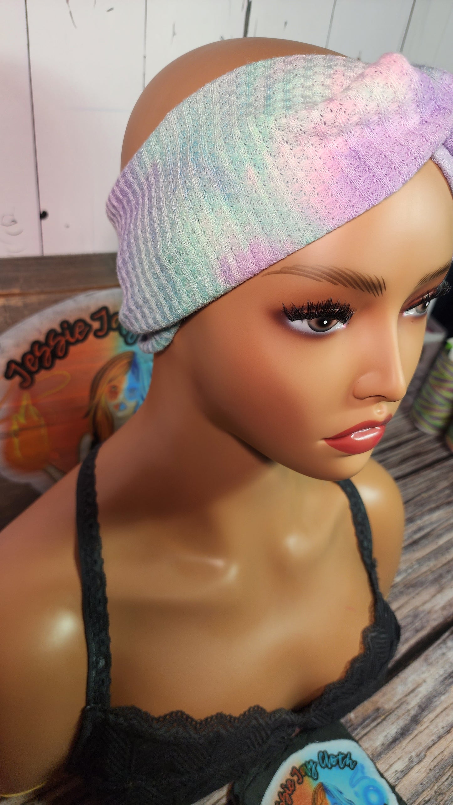 Purple Rain Tie Dye Waffle Knit | Twist Knot Head Band | Custom Turban Head Band | 4 Sizes