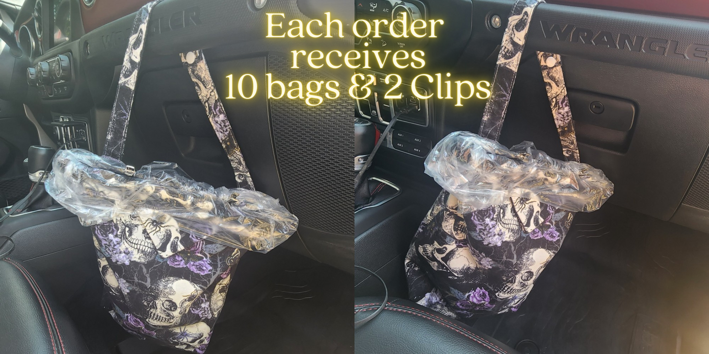 Orange Monarch Butterfly | Mess-Proof Trash Tamer | Snap Closed Car Trash Can
