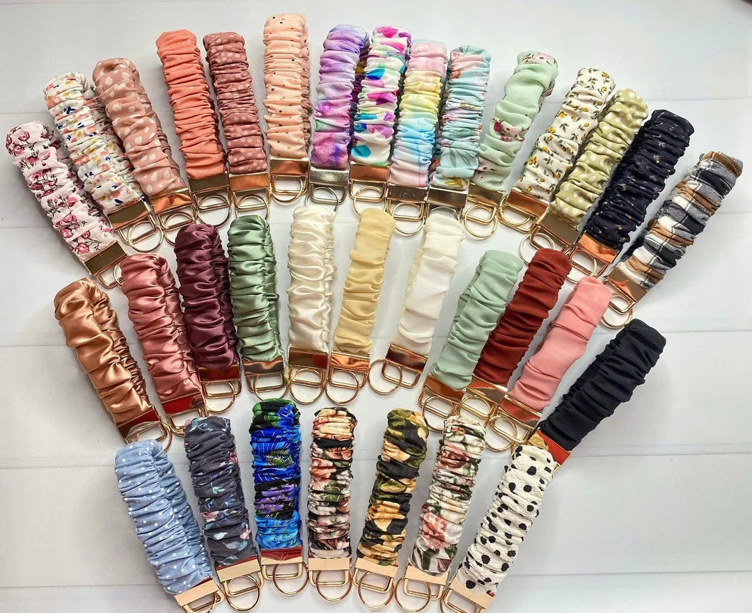 Custom Scrunchie Wristlet Key Fob | 3 Adult Sizes | Toddler Size |