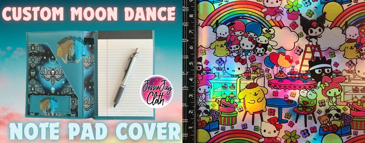 Holographic, Kitty & Friends | Moondance Note Pad Holder | Comes in 3 Sizes |