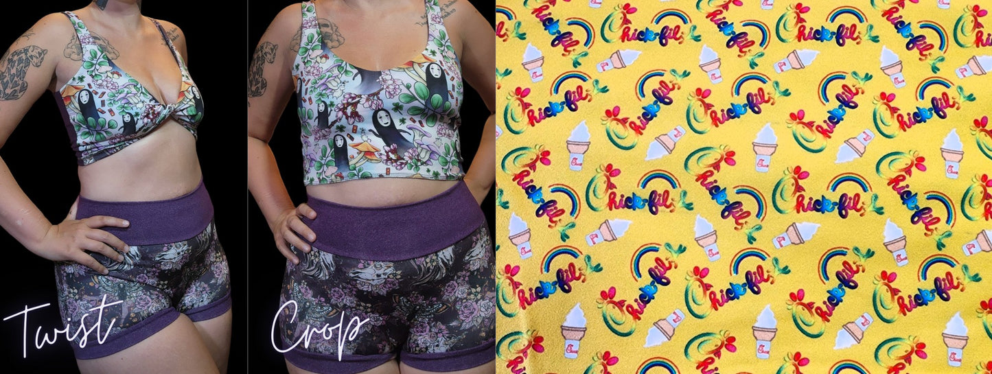 10 PRINTS! Custom 2-in-1 Crop Top | Chik, Zombie, Witchy, Humor, Sarcastic