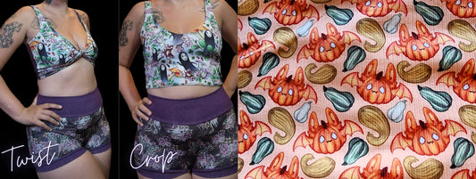 Custom 2-in-1 Crop Top | Pumpkin Bat, Squash, Fall, Autumn Vibes
