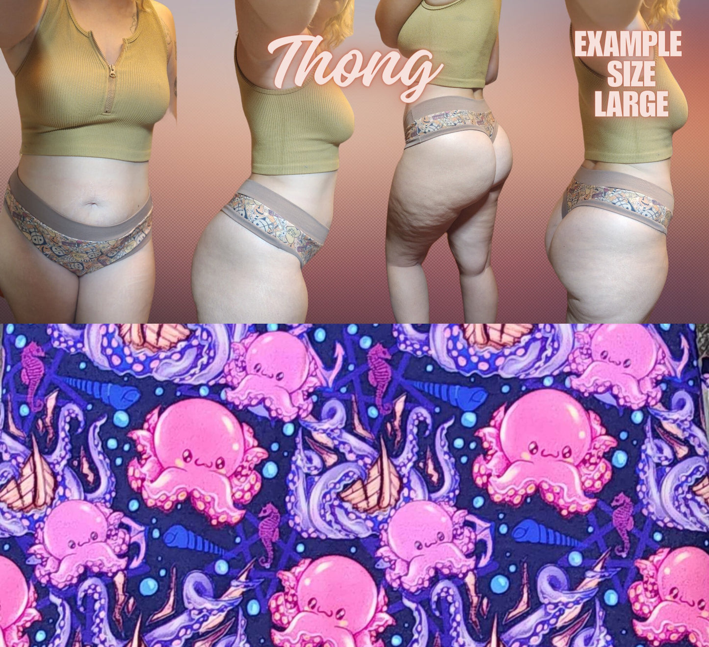Turtle, Rainbow, Kraken, Bees, LF Dong x6 Prints | Thondlewear, Thongs for every body | Elastic/Knit Bands