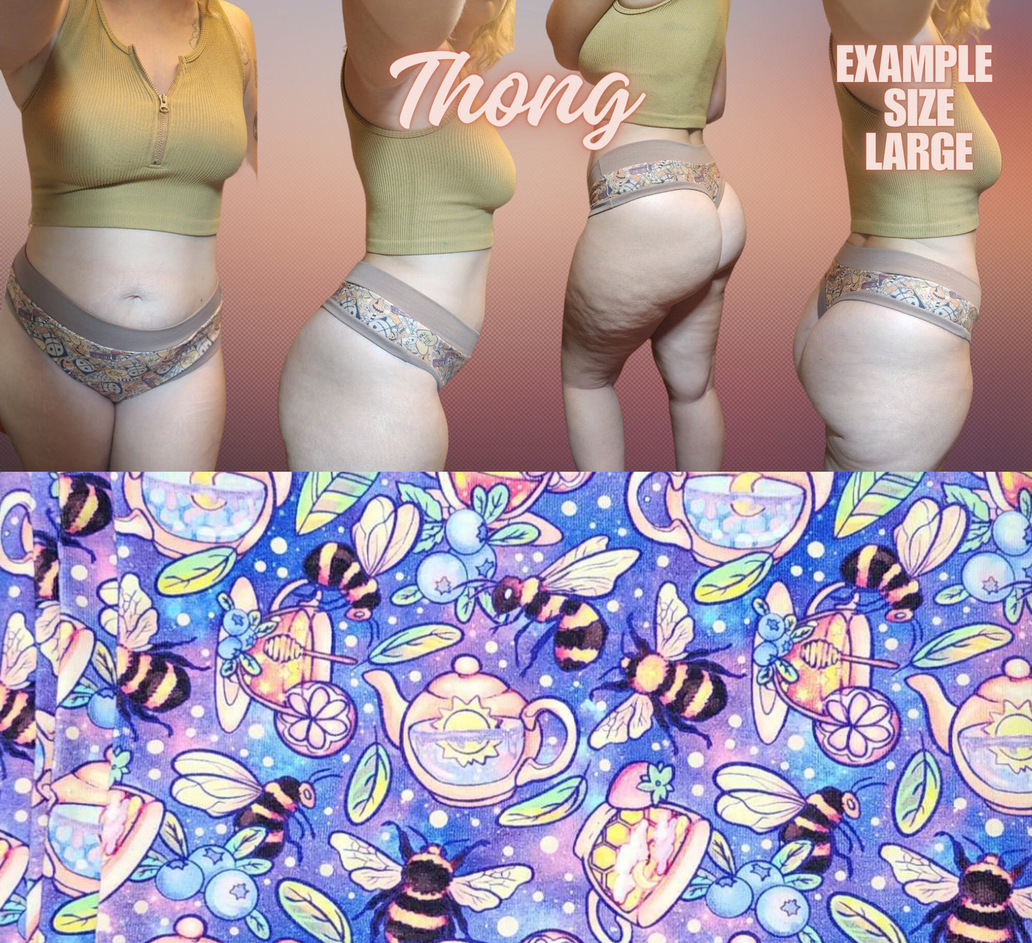 Turtle, Rainbow, Kraken, Bees, LF Dong x6 Prints | Thondlewear, Thongs for every body | Elastic/Knit Bands