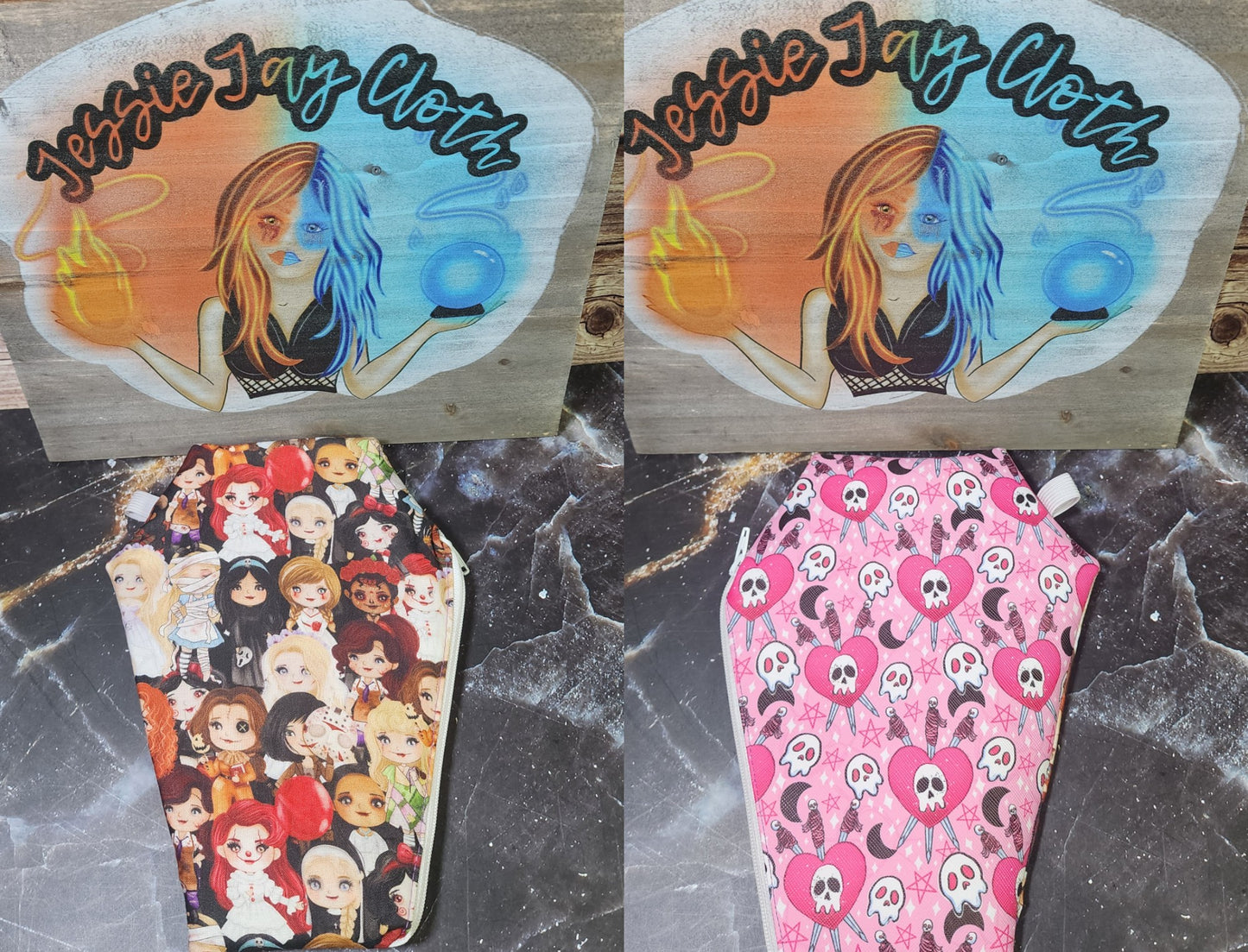 RTS Safety Skulls Pink, Horror Girls | Coffin Wallet |