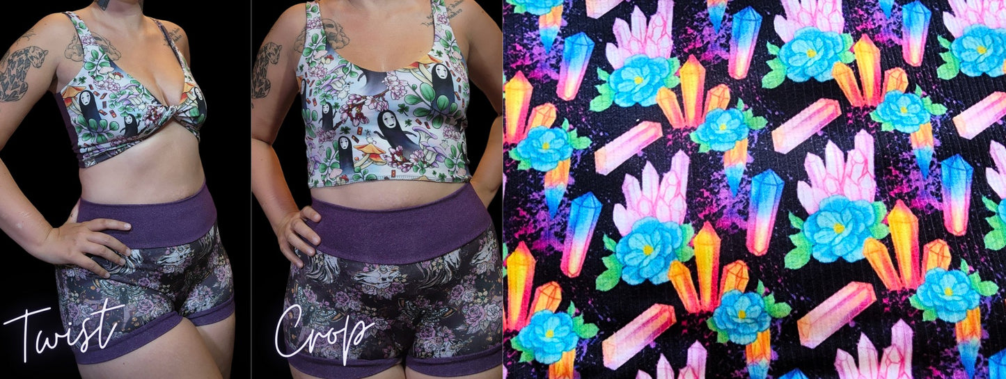 Custom 2-in-1 Crop Top | Rainbow crystals, Tie Dye