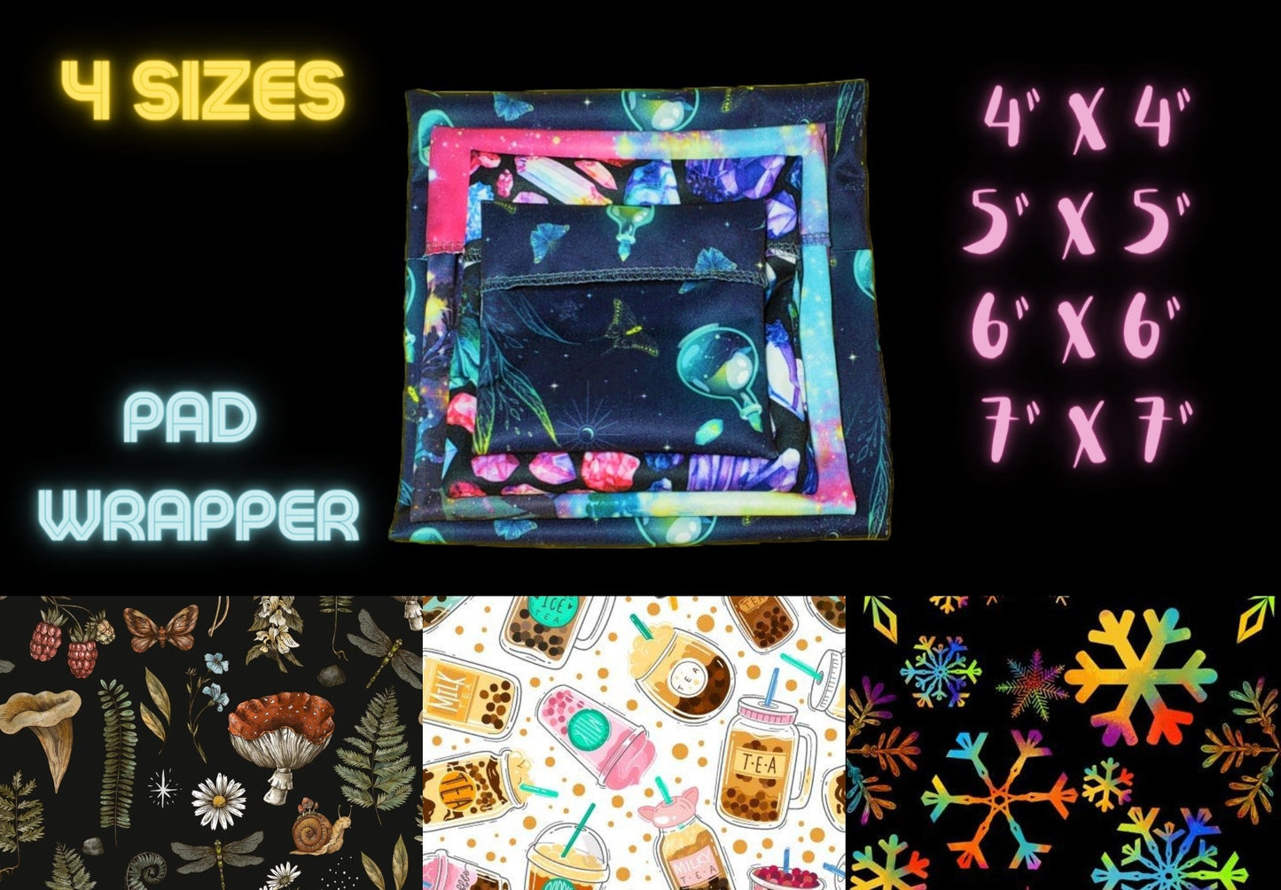 420 Tie Dye Pot Leaf | Custom PUL Lined Pad Wrapper | Multi Use Wet Bag
