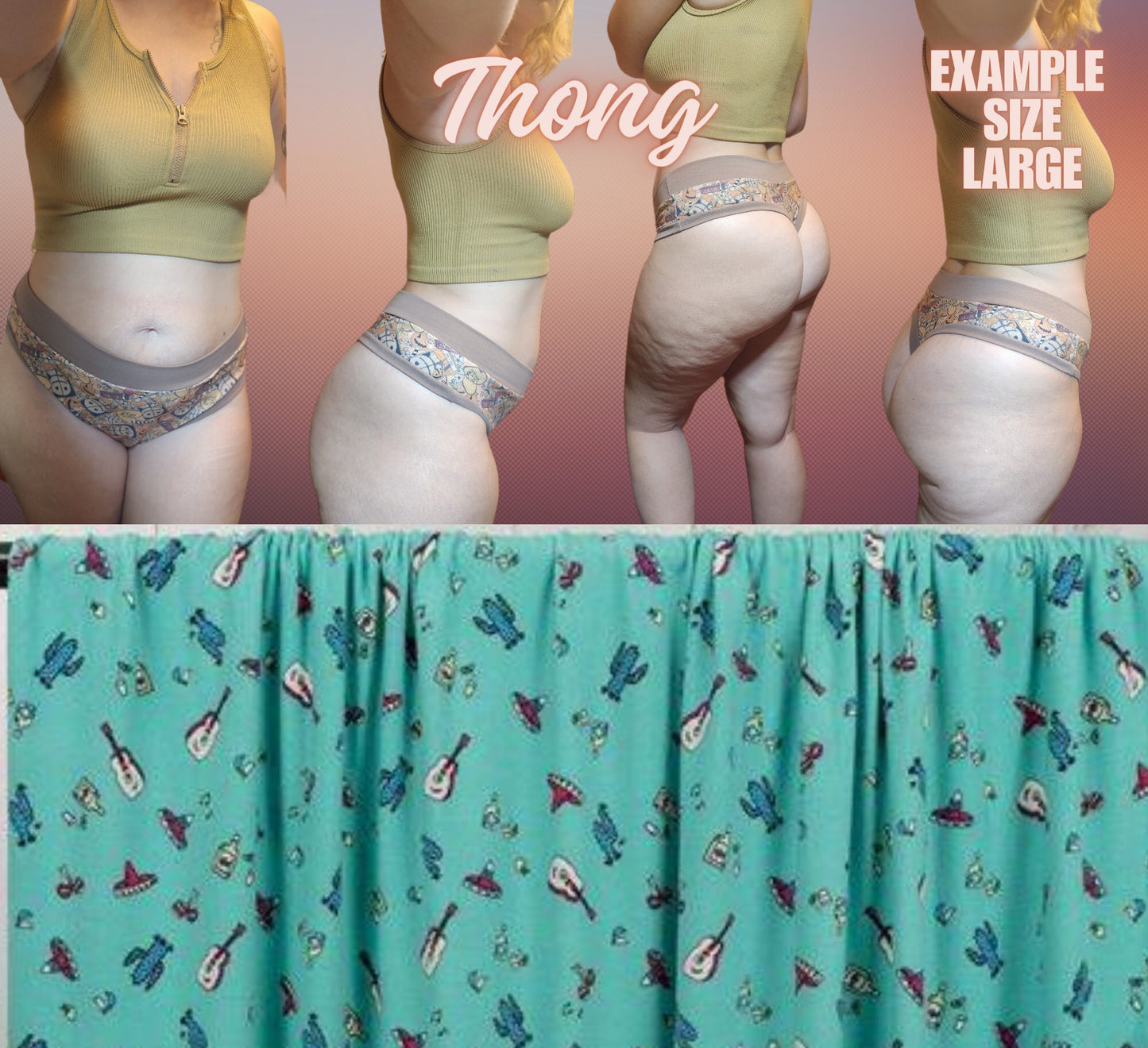 Succulent, Santa, Cactus, x6 Prints | Thondlewear, Thongs for every body | Elastic/Knit Bands