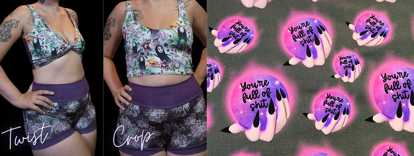 10 PRINTS! Custom 2-in-1 Crop Top | Chik, Zombie, Witchy, Humor, Sarcastic