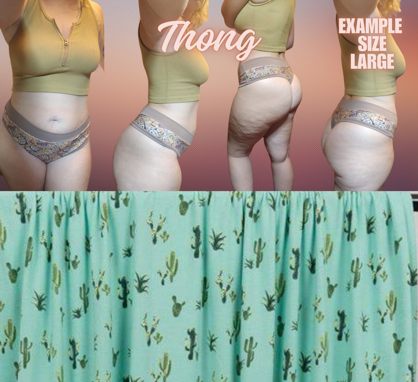 Succulent, Santa, Cactus, x6 Prints | Thondlewear, Thongs for every body | Elastic/Knit Bands