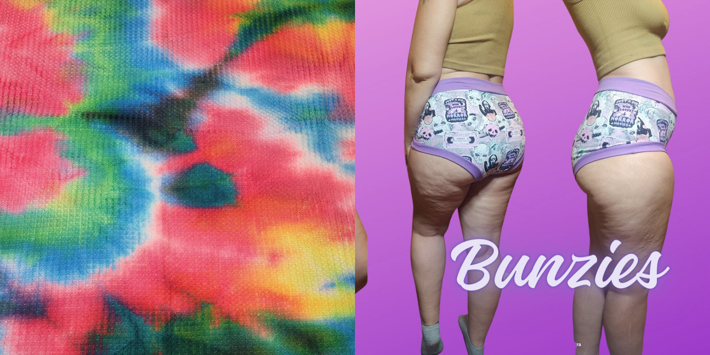 Vibrant Rainbow Tie Dye | Bunzies Underwear | Choose Briefs, Booty, or Super Booty