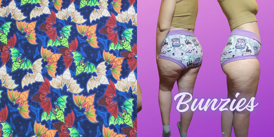 Neon Halloween Bats, Dress up Costume | Bunzies Underwear | Choose Briefs, Booty, or Super Booty