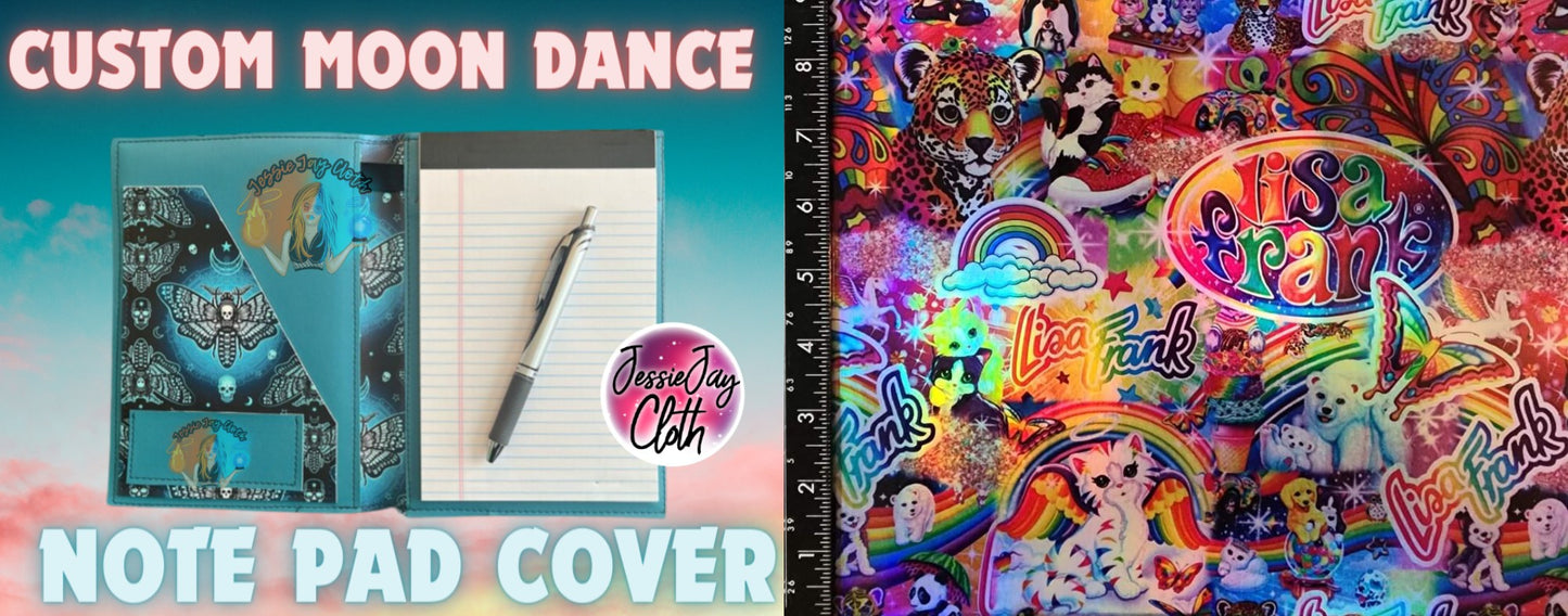 Holographic Lisa, Bright Color's| Moondance Note Pad Holder | Comes in 3 Sizes |