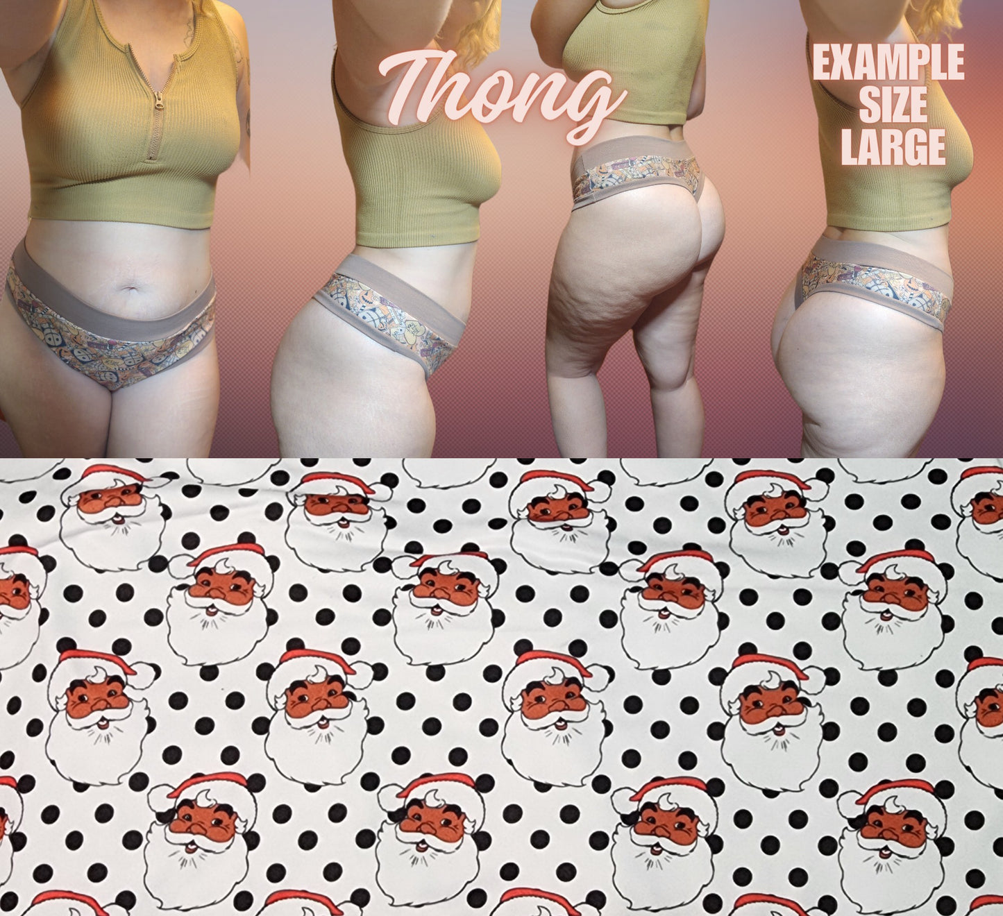 Succulent, Santa, Cactus, x6 Prints | Thondlewear, Thongs for every body | Elastic/Knit Bands