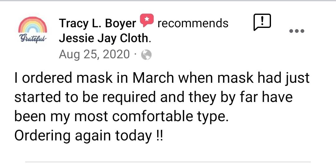 Cotton Face Masks | 4 Sizes to choose from | Soft nylon ear loops Adjustable