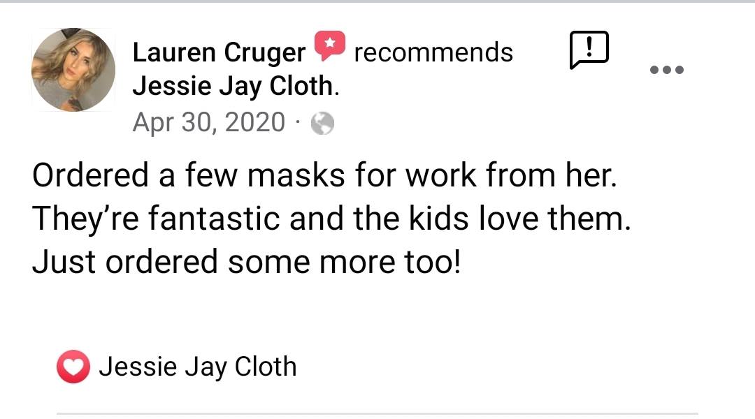 Cotton Face Masks | 4 Sizes to choose from | Soft nylon ear loops Adjustable