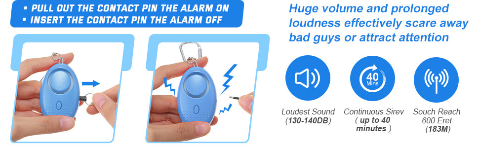 Emergency Safety Alarm 130DB | Security Keychain | Add to Self Defense Wristlet | Add on