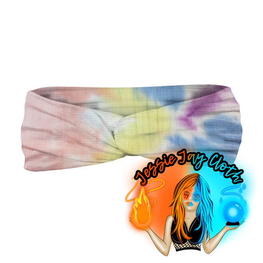 Purple Peach Blue Tie-Dye | Ribbed Pointelle | Twist Knot Head Band | Custom Turban Head Band | 4 Sizes