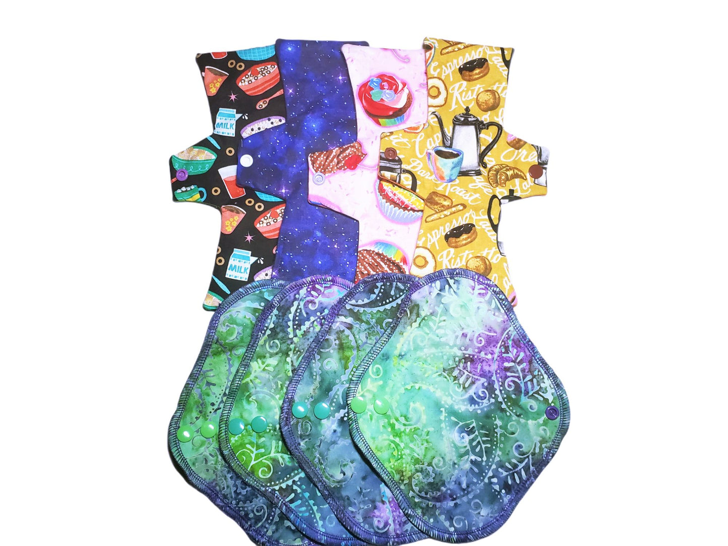 Custom Cloth Panty Liners | Straight Template J Shape | 5 to 16 inches | 2.5" Snapped
