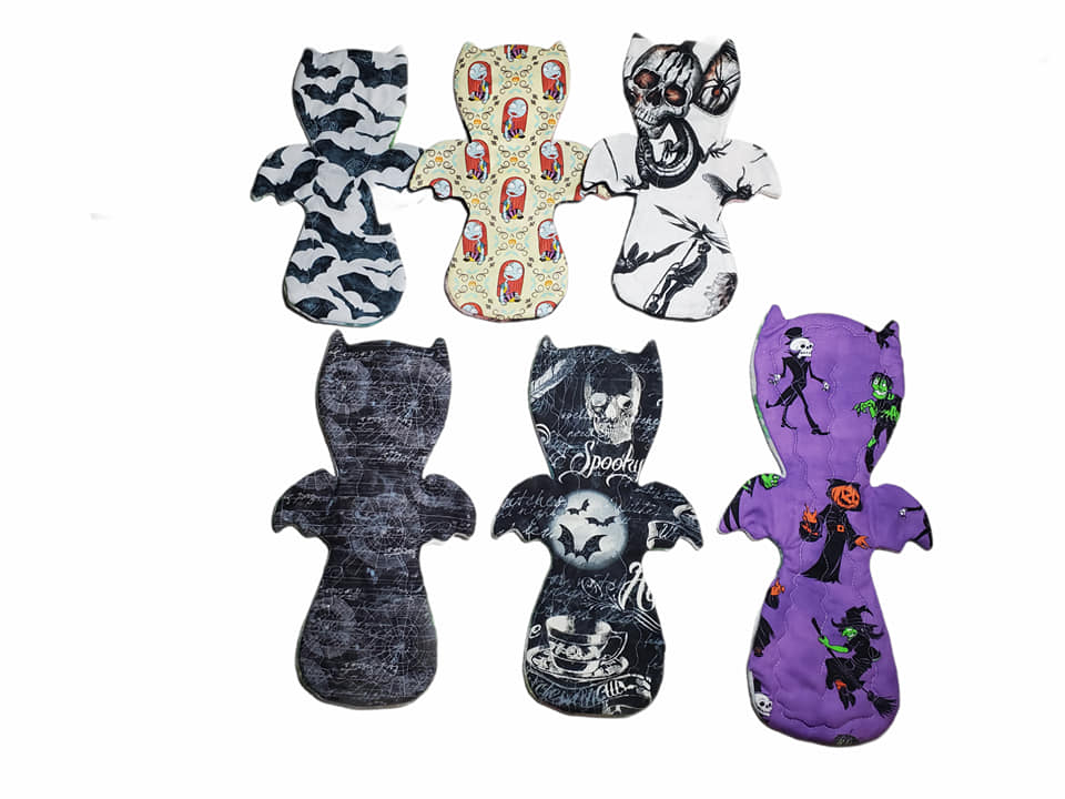 Custom Bat Shaped Cloth Pads | 8/10/12/14/16 | 2.5" Snapped Width