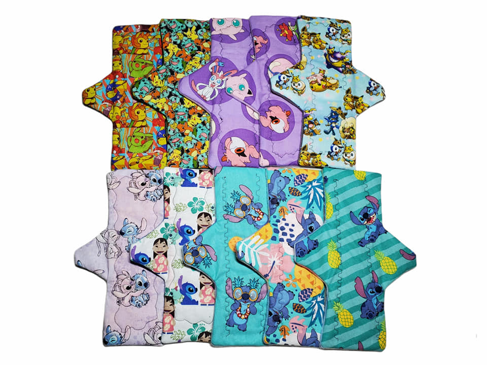 Custom Cloth Panty Liners | Straight Template J Shape | 5 to 16 inches | 2.5" Snapped