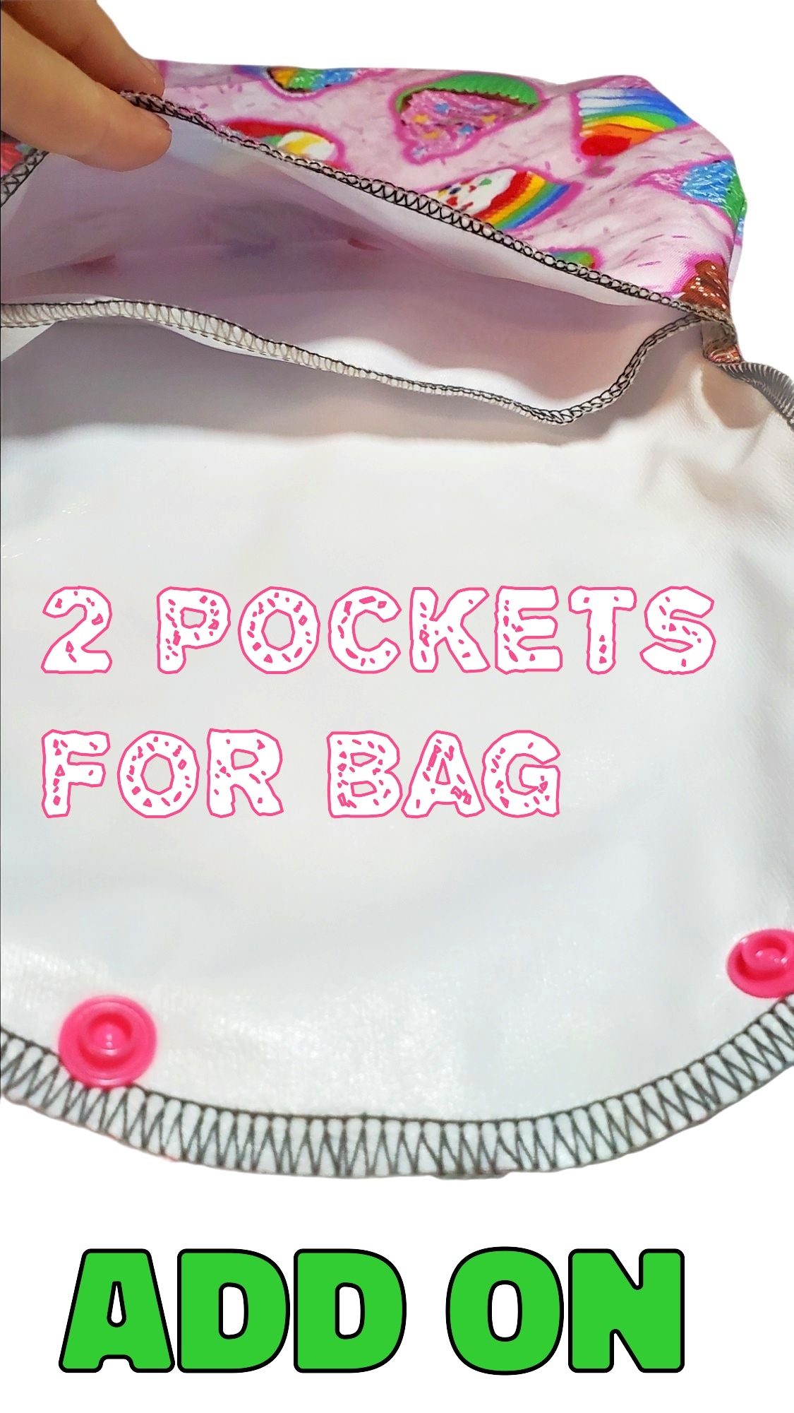 Add 2 pockets to bag | Clutch Style ONLY | Add on