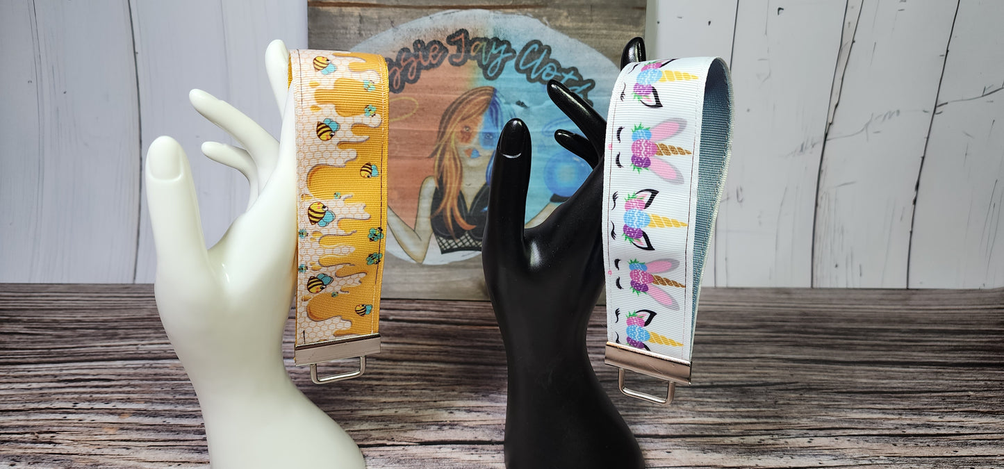 1.5 inch Wide Wristlet Key Fobs | Ribbon & Nylon | Choose your number