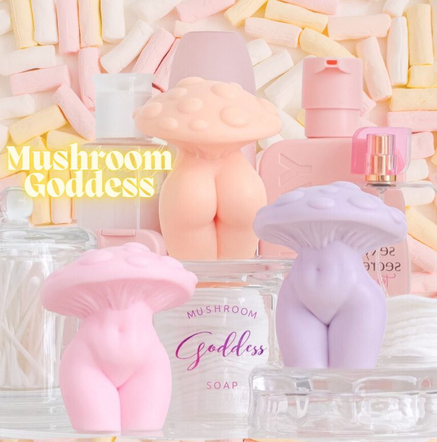 Custom Mushroom Goddess Solid Soap Bar | Soap bar size: 3.75” x 3.25”