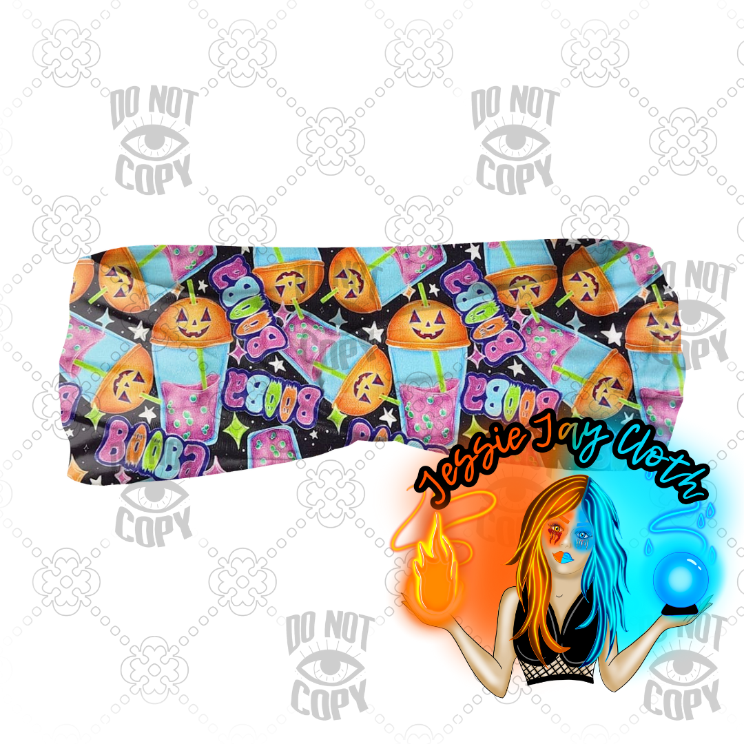 Horror Cotton Lycra Twist Knot Head Band | Custom Turban Head Band | 4 Sizes