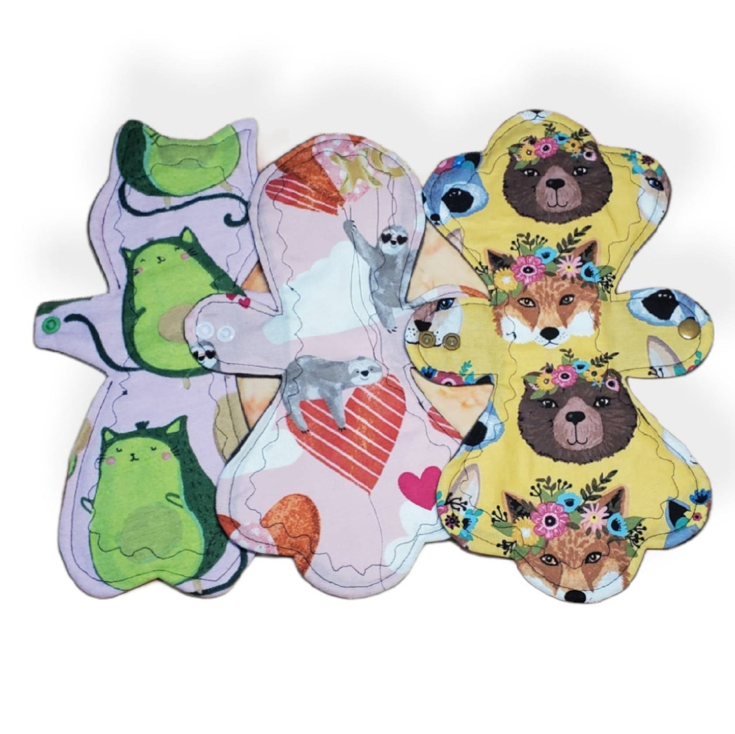 Double Flower Miss Ginger | Custom Cloth Pad | 8/9/10/11/12/13/14 | 2.75" Snapped Width