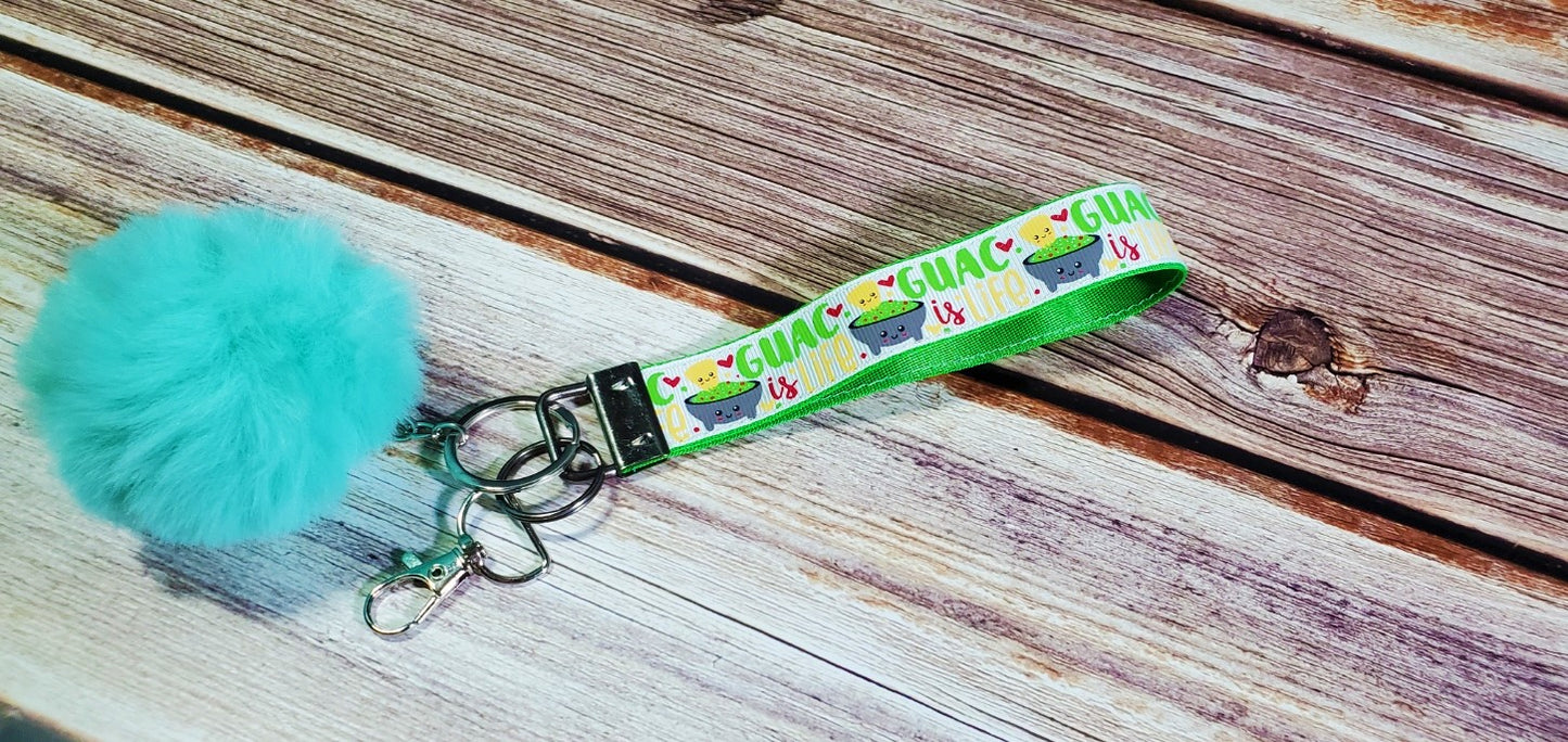 Guac is Life Wristlet Key Fob | Ribbon/Nylon Fabric Keychain |