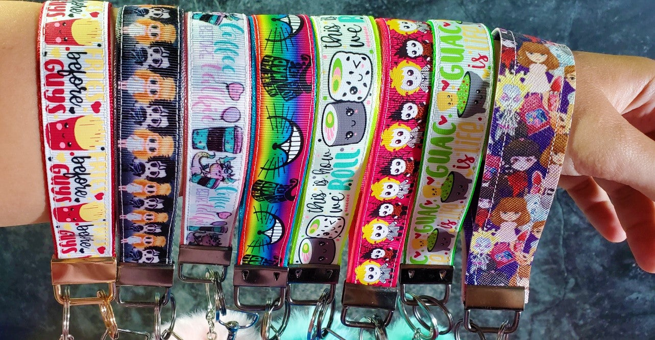 Sushi Wristlet Key Fob | Ribbon/Nylon Fabric Keychain | This is how we roll