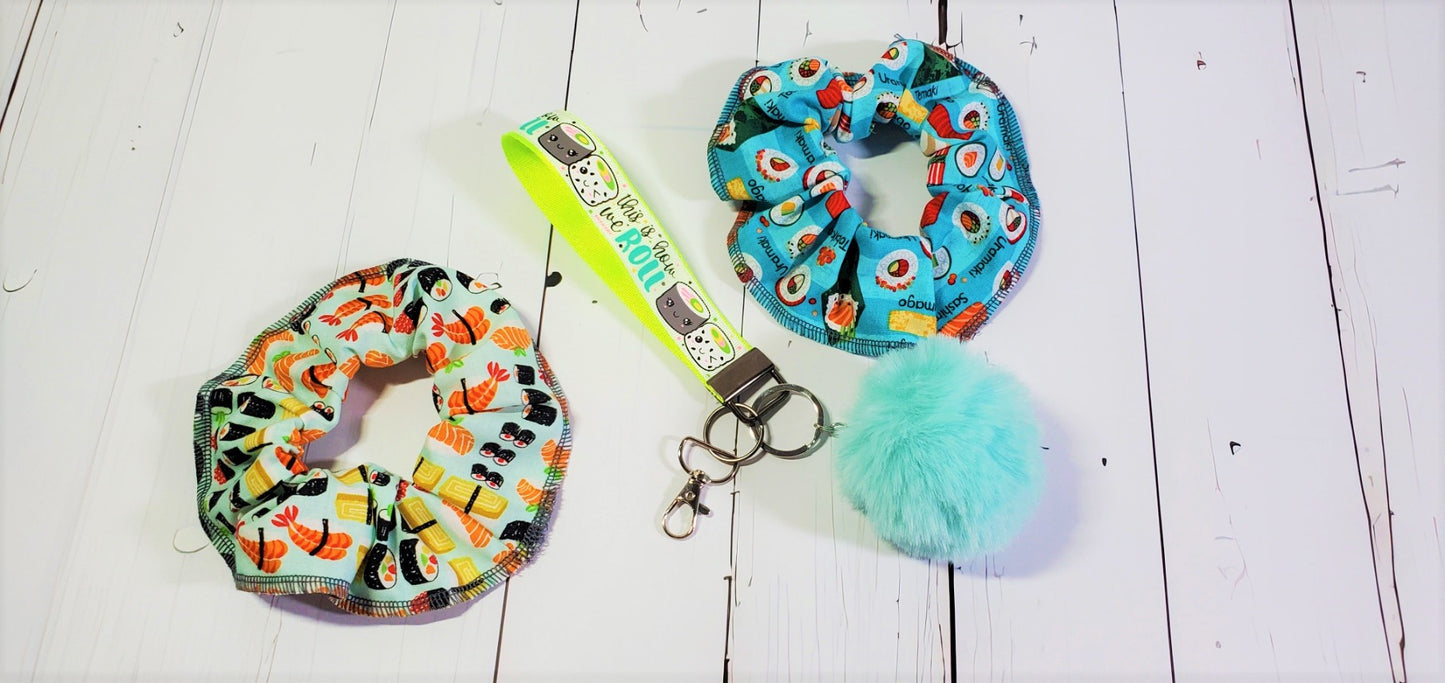 Sushi Wristlet Key Fob | Ribbon/Nylon Fabric Keychain | This is how we roll