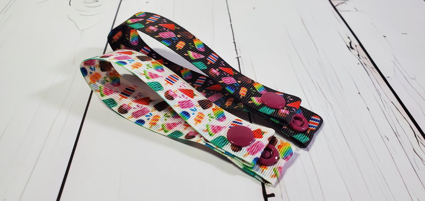 White & Black Popsicle | Cloth Pad Drying Strap | Watermelon | Red, White, Blue