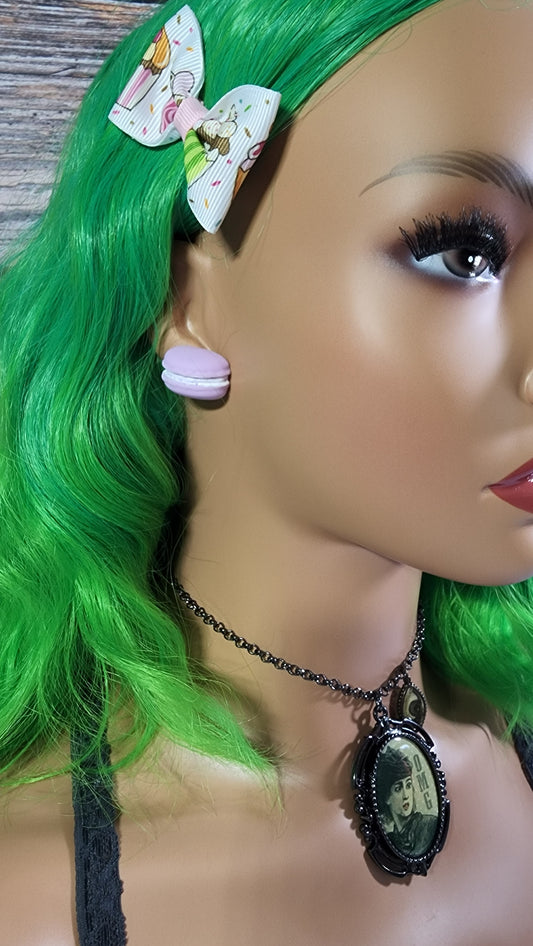 Purple Macaroon Stud Earrings | Kawaii Food Pastels