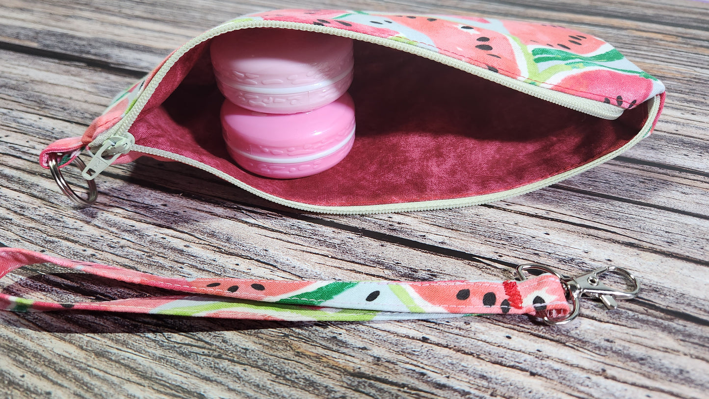 Pencil/Make Up Clutch Pouch Wristlet | Horror Print or Watermelon |