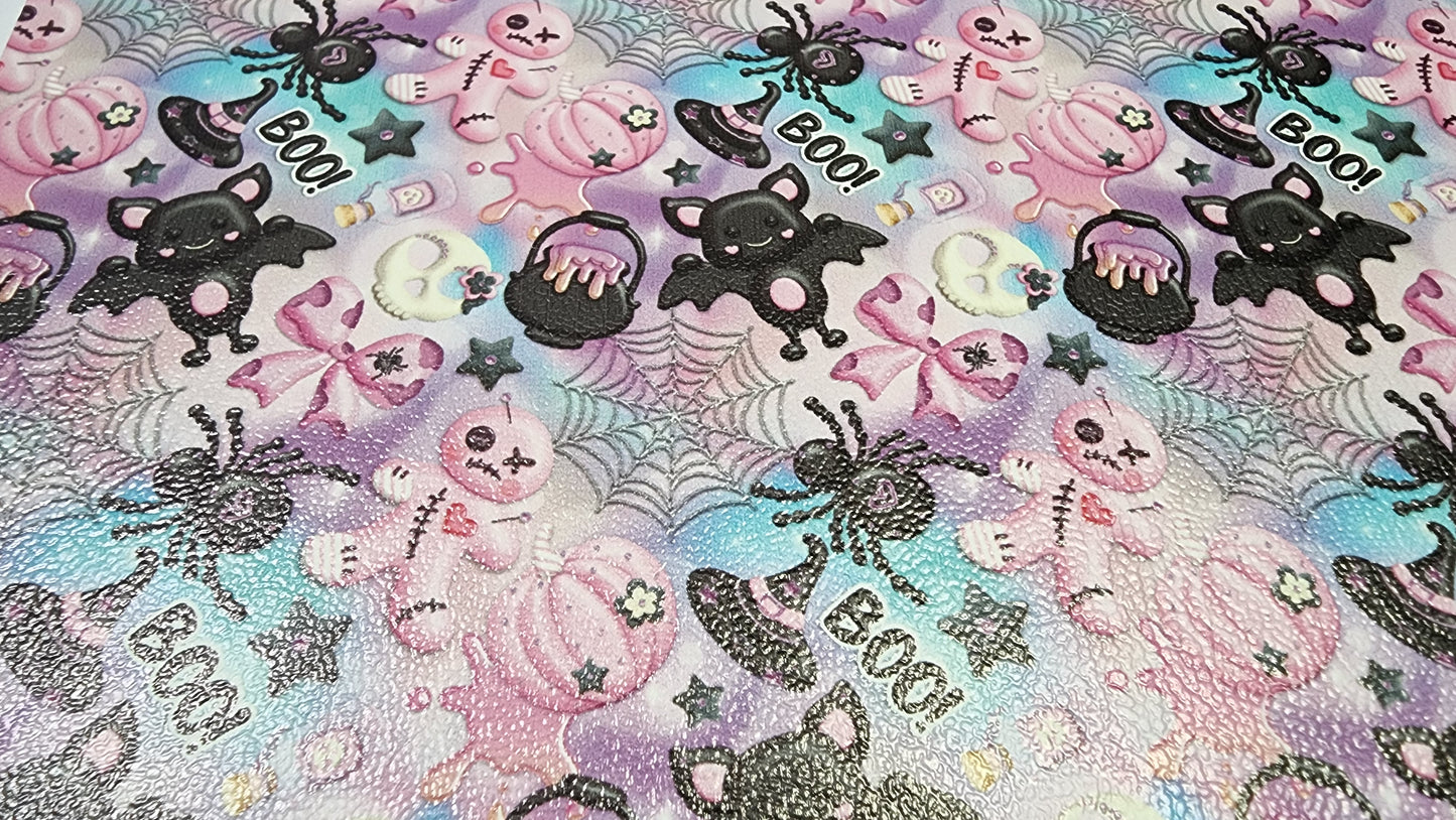 Pastel Spooky Cute | Vinyl & Nylon Fabric Keychain | Key Fob Wristlet | Soft Yet Durable, Mold and Mildew Resistant