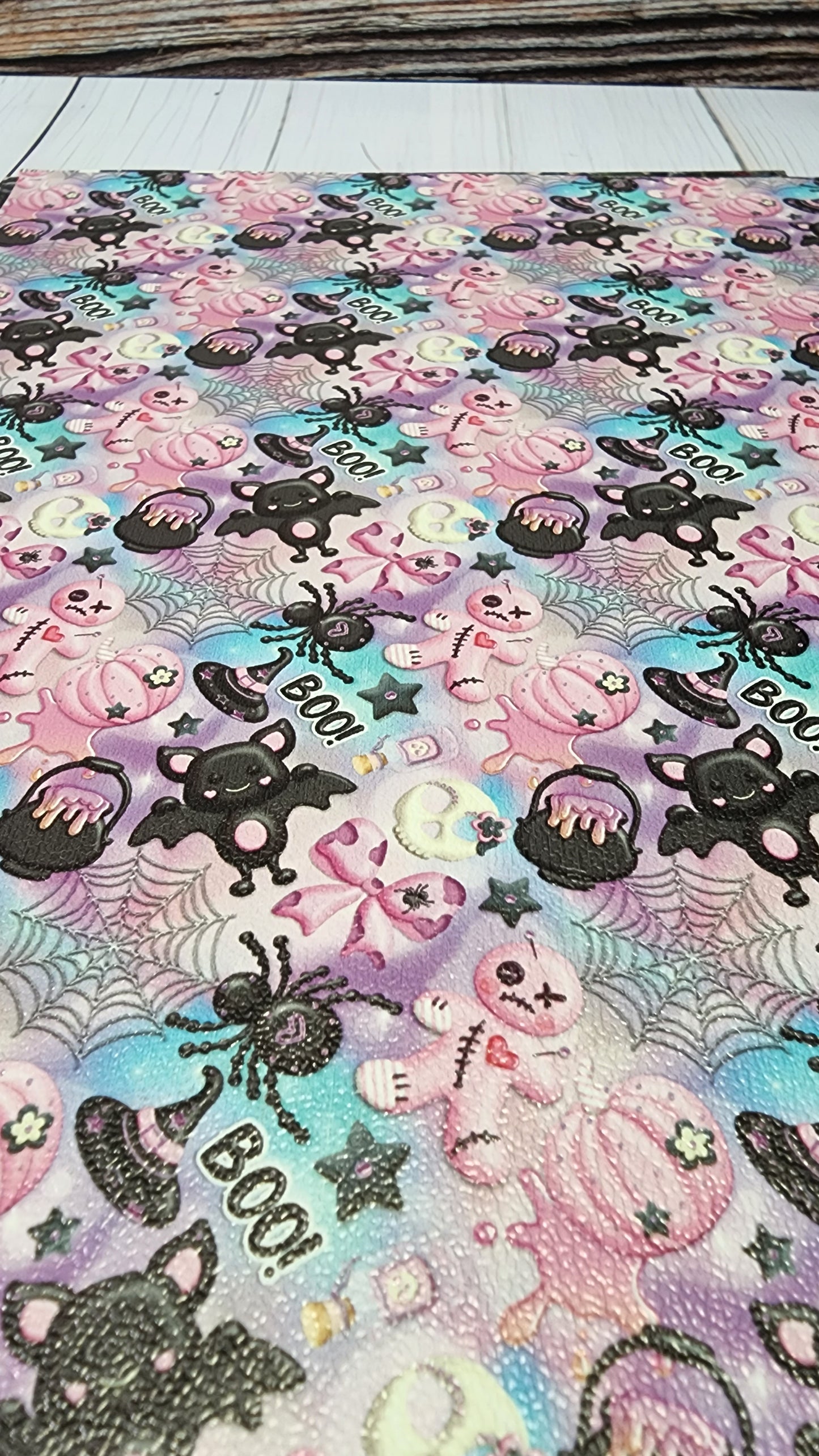 Pastel Spooky Cute | Vinyl & Nylon Fabric Keychain | Key Fob Wristlet | Soft Yet Durable, Mold and Mildew Resistant