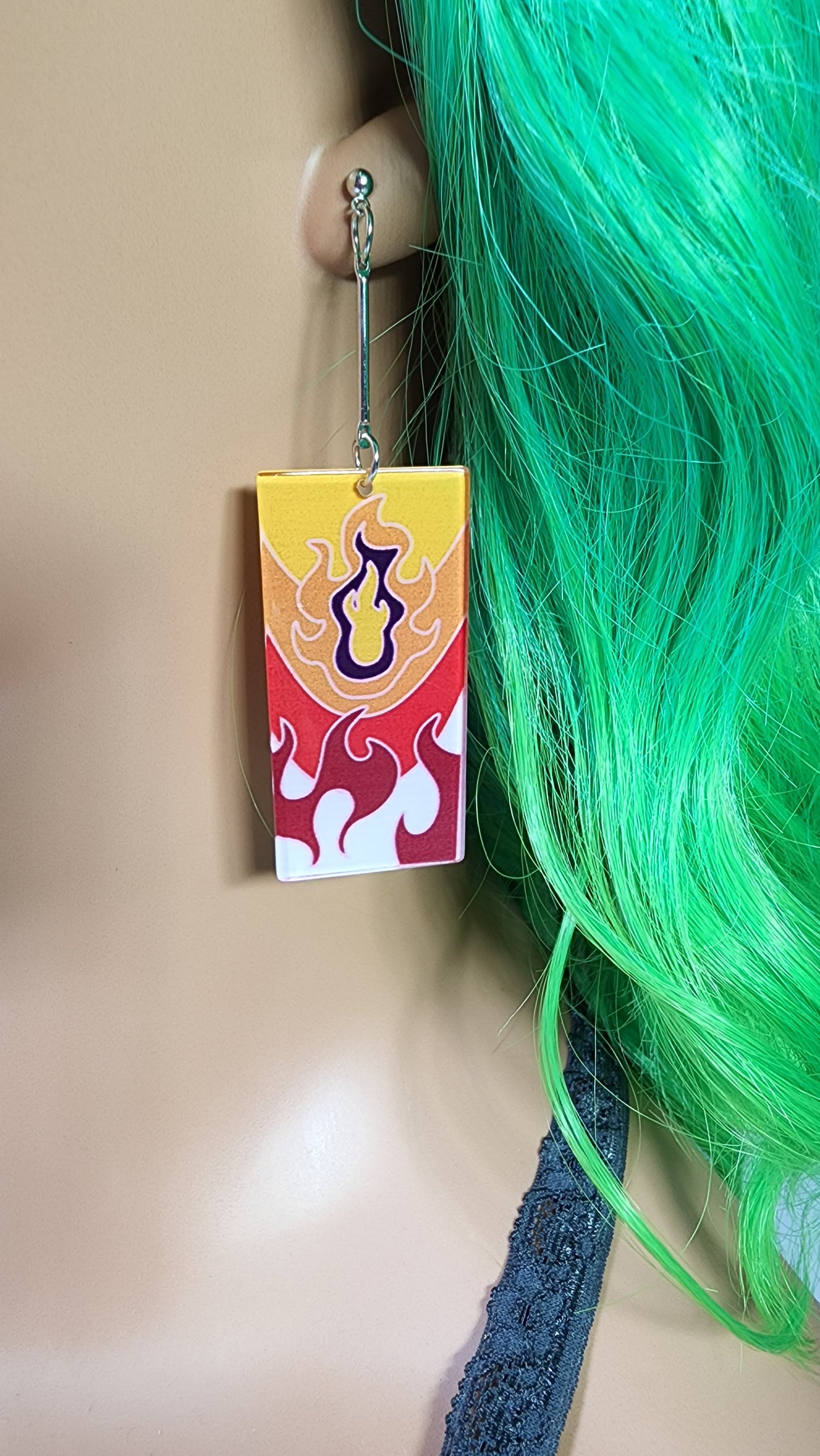 Medium Anime Inspired Earrings | Drop Dangle Stud | Boy Demon