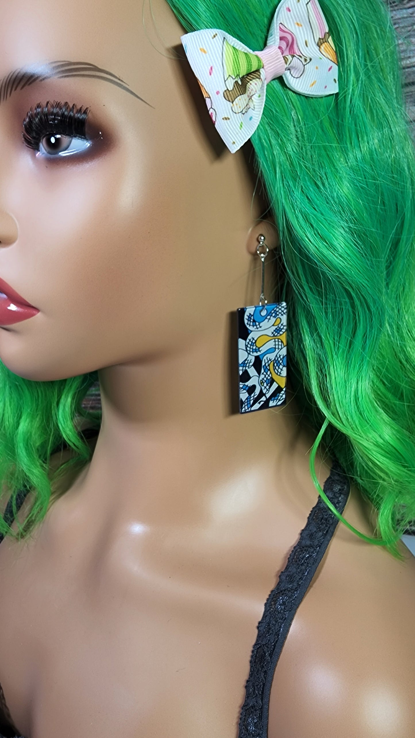Medium Anime Inspired Earrings | Drop Dangle Stud | Boy Demon Snake