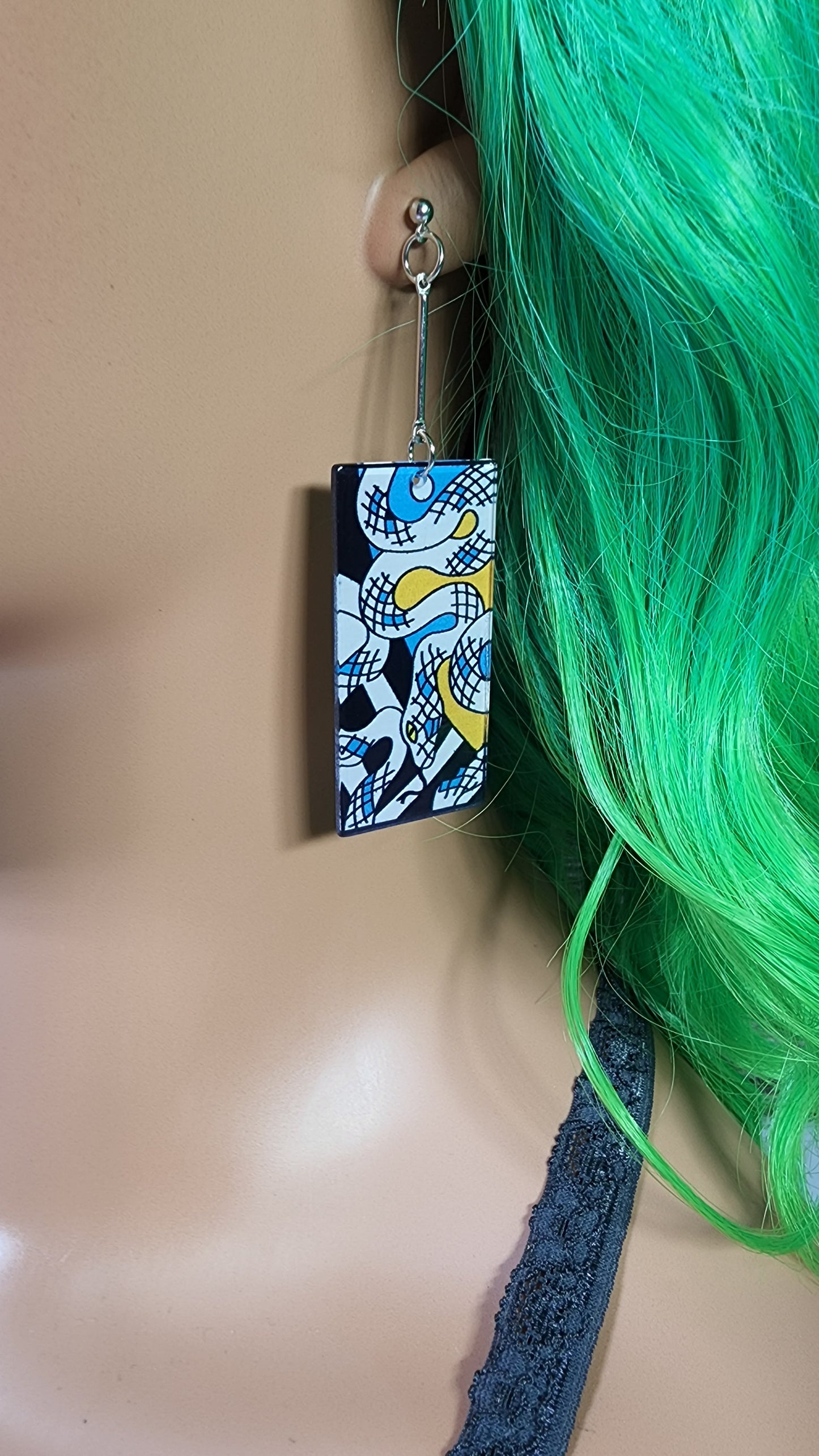 Medium Anime Inspired Earrings | Drop Dangle Stud | Boy Demon Snake