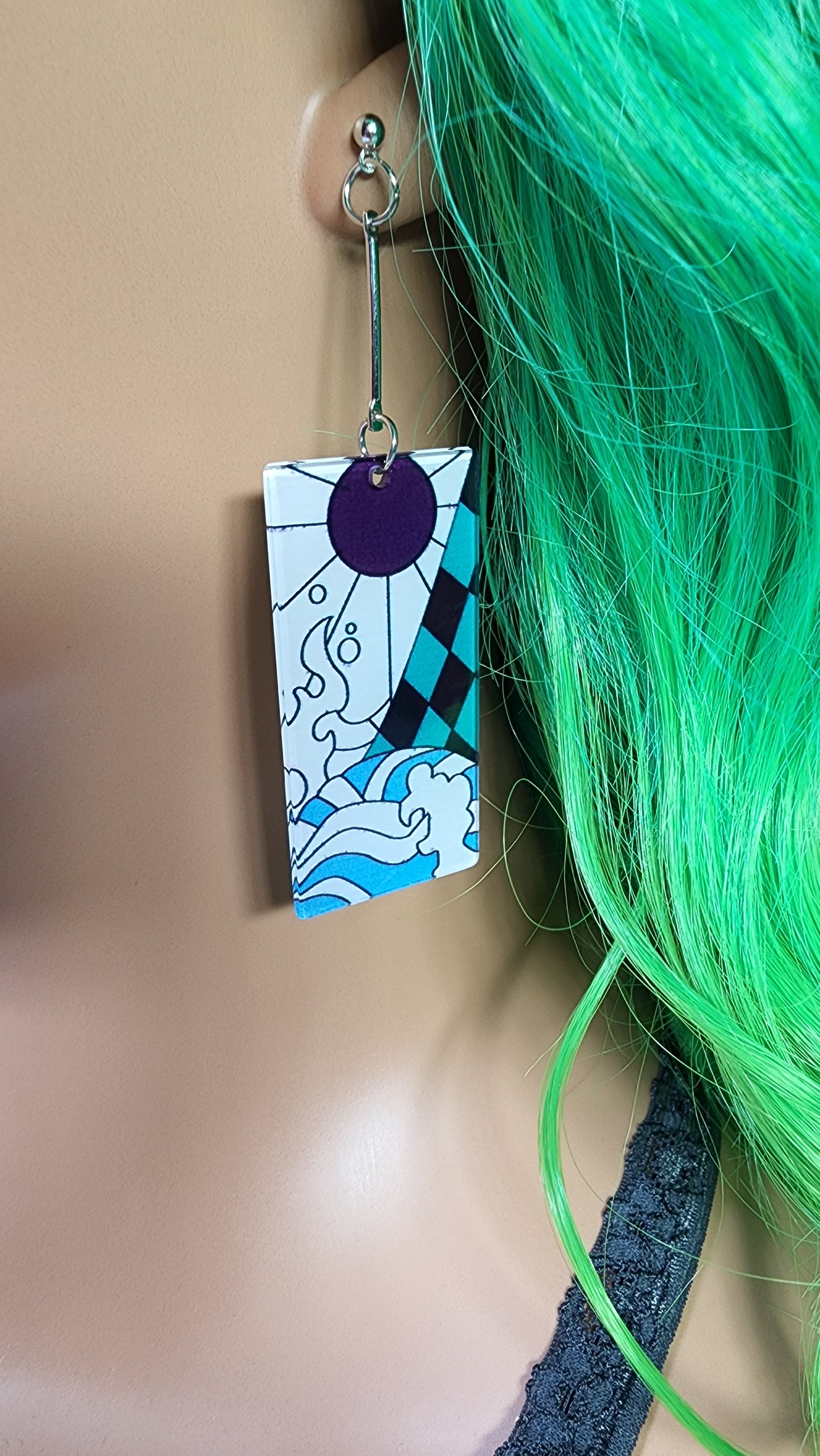 Medium Anime Inspired Earrings | Drop Dangle Stud | Boy Demon