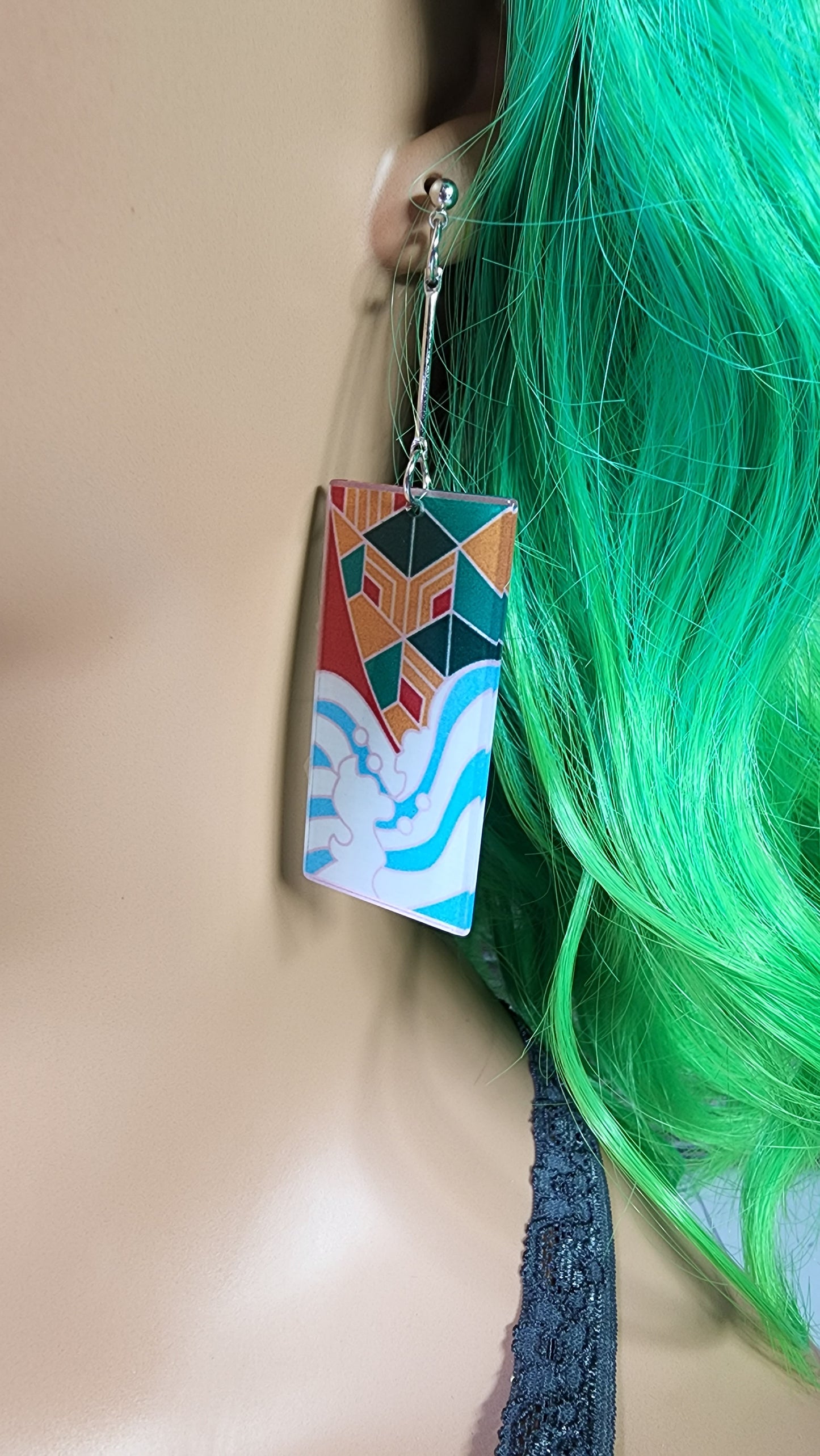 Medium Anime Inspired Earrings | Drop Dangle Stud | Boy Demon