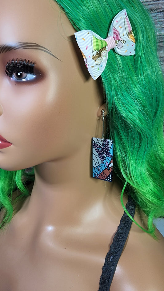 Medium Anime Inspired Earrings  | Drop Dangle Stud | Girl Demon